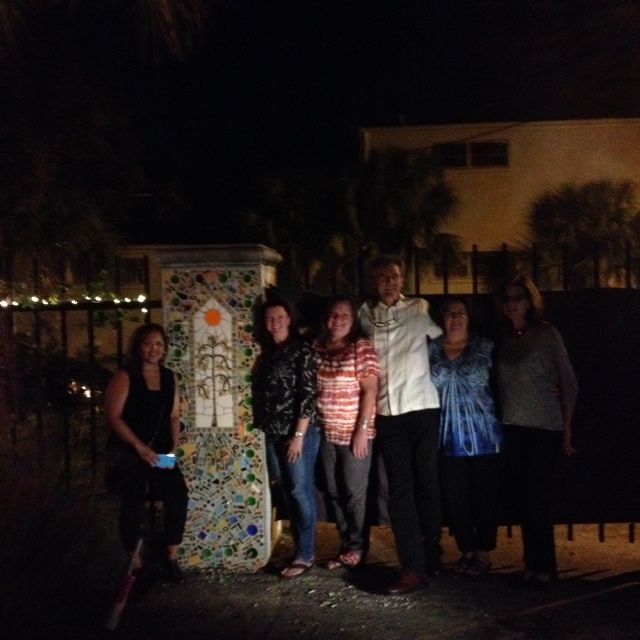 Sarasota community mosaicers partying at the unveiling event.